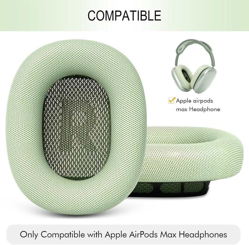 GEVO Upgraded Ear Cushions Replacement Earpads for Apple AirPods Max Headphones, Protein Leather Ear Pads Cover with Memory Foam and Magnet for AirPods Max (Green) - Image 2
